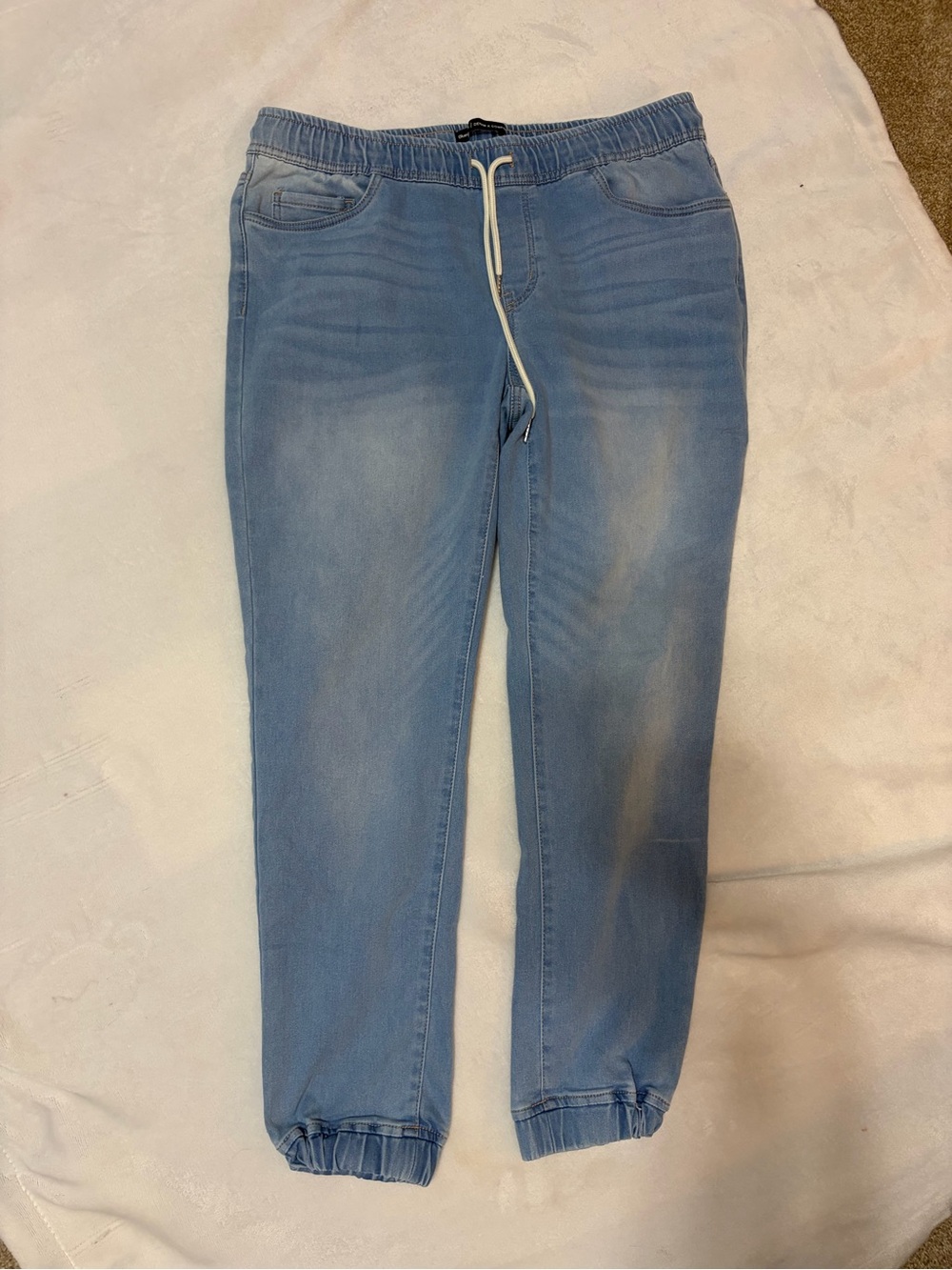Bluenotes Light Blue Relaxed Jogger Jeans with Drawstring